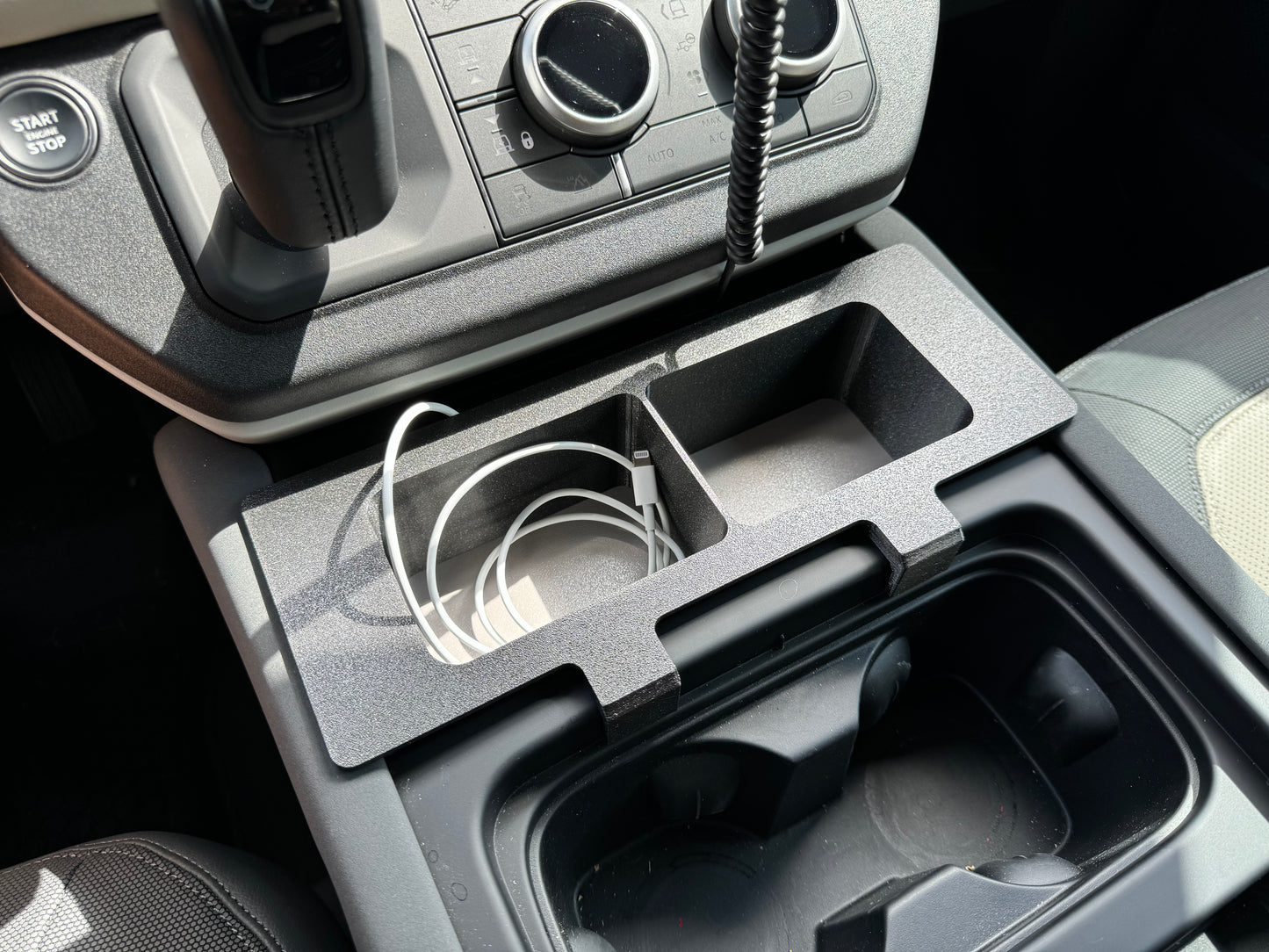 Land Rover Defender caddy for console area